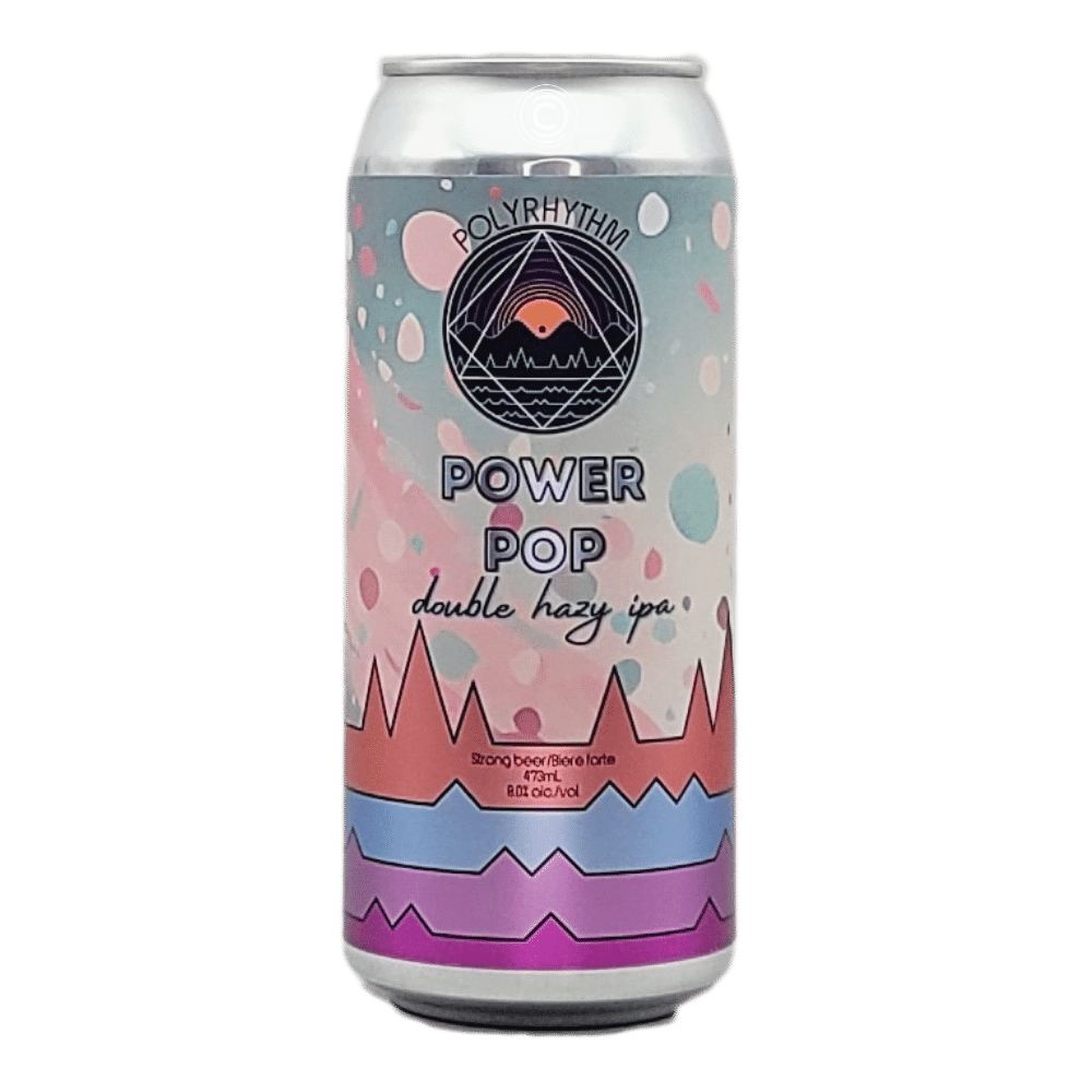 Power Pop Double Hazy IPA by Polyrhythm Brewing, beer label
