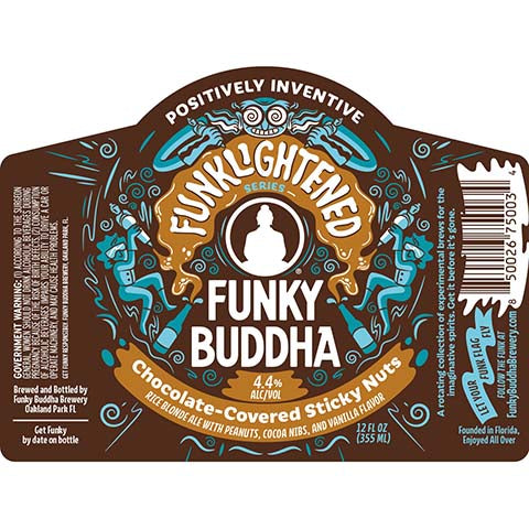 Funky Buddha Sticky Nuts Rice Blonde Ale by Funky Buddha Brewery, beer label