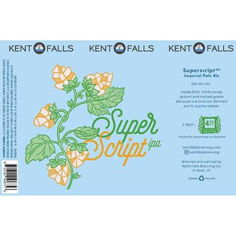 Kent Falls Superscript IPA by Kent Falls Brewing Company, beer label