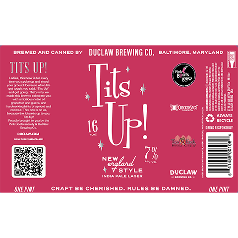 Duclaw Tits Up New England Style IPA by DuClaw Brewing Company, beer label