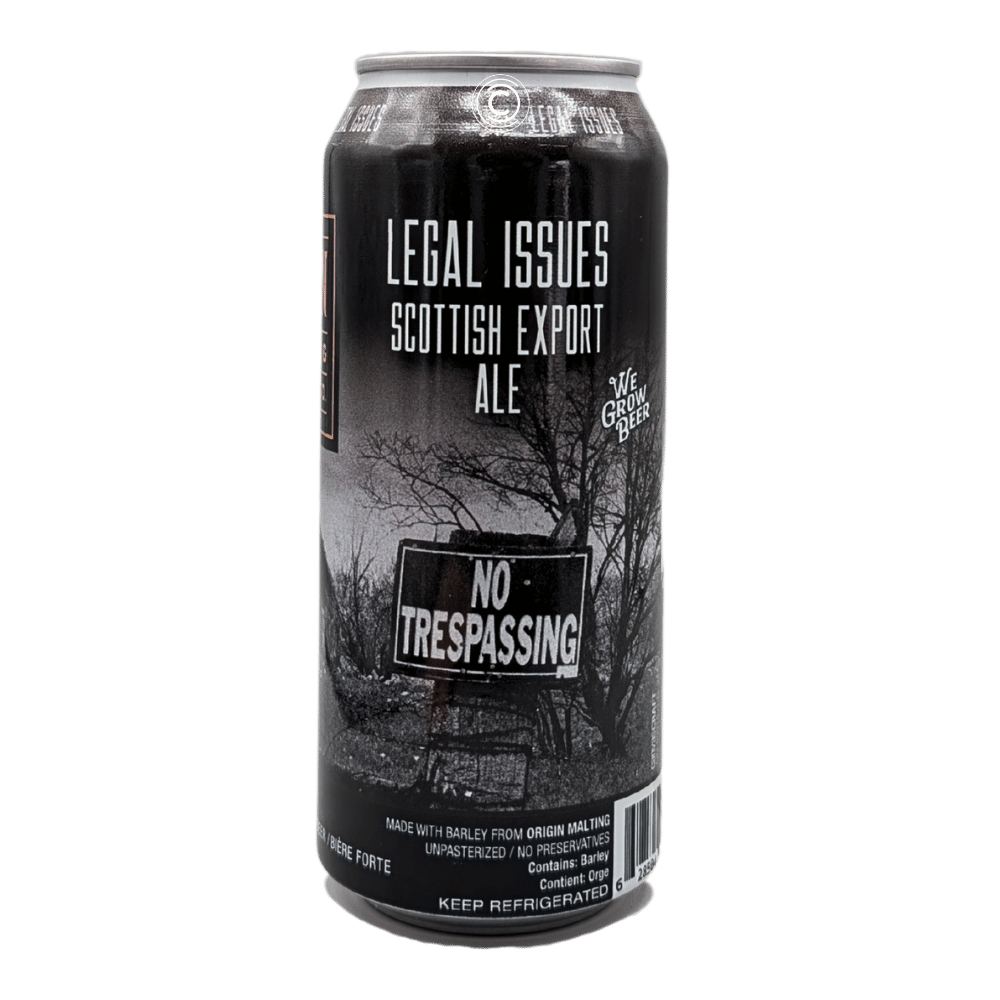 Legal Issues Scottish Export Ale by Origin Malting & Brewing Co., beer label