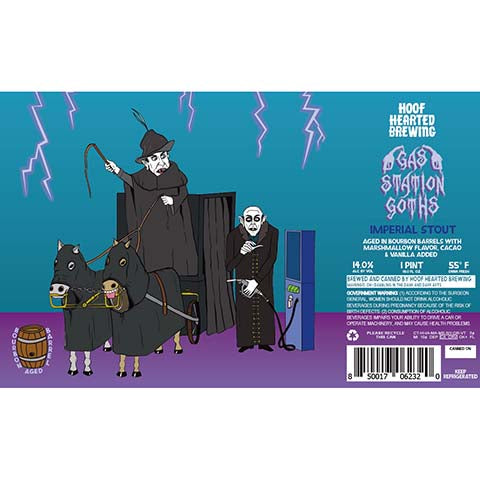 Gas Station Goths Agen in Bourbon Barrels Imperial Stout by Hoof Hearted Brewing, beer label
