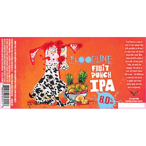 Flying Dog Bloodline Fruit Punch IPA by Flying Dog Brewery, beer label