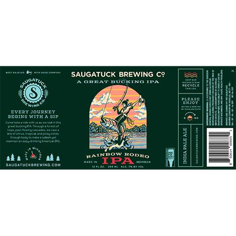 Saugatuck Rainbow Rodeo IPA by The Saugatuck Brewing Company, beer label