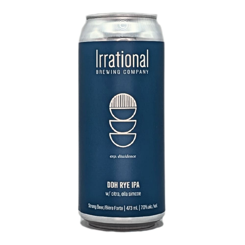 Exp. Dissidence: DDH Rye IPA by Irrational Brewing Company, beer label