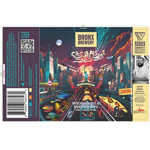 Bronx Escapism 2 Triple Belgian by Bronx Brewery, beer label
