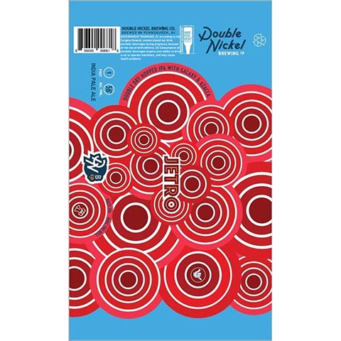 Double Nickel Jetro Hazy IPA by Double Nickel Brewing Company, beer label