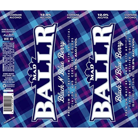 Mad Ballr Black N Blue Berry by Mad Ballr, beer label