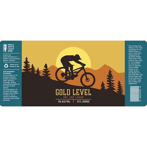 Aspen Gold Level Dry Hop Lager by Aspen Brewing Company, beer label