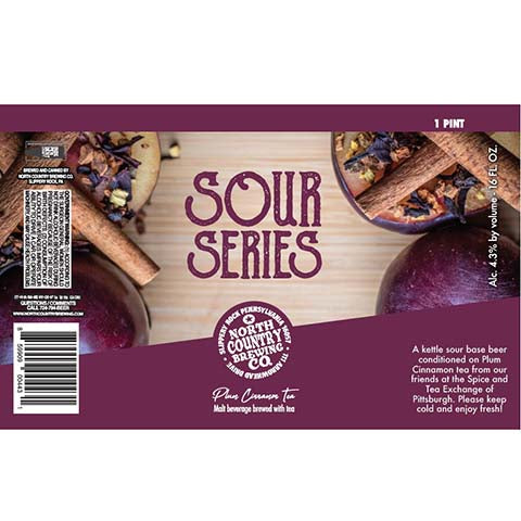 North Country Sour Series Plum Cinnamon Tea by North Country Brewing Co., beer label