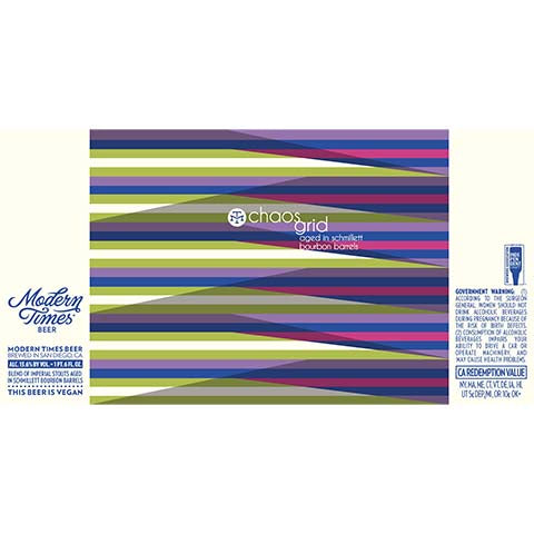 Modern Times Chaos Grid Schmillett Bourbon Barrels Imperial Stout by Modern Times Beer, beer label