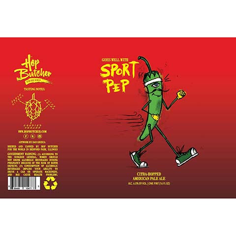 Hop Butcher Sport Pep Pale Ale by Hop Butcher For the World, beer label