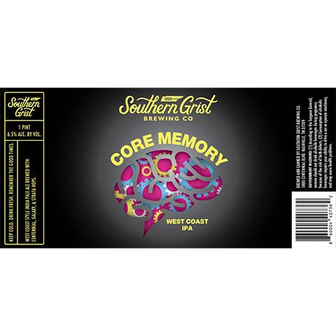 Southern Grist Core Memory IPA by Southern Grist Brewing Company, beer label