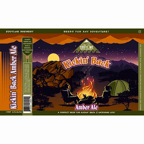 Eddyline Kickin' Back Amber Ale by Eddyline, beer label