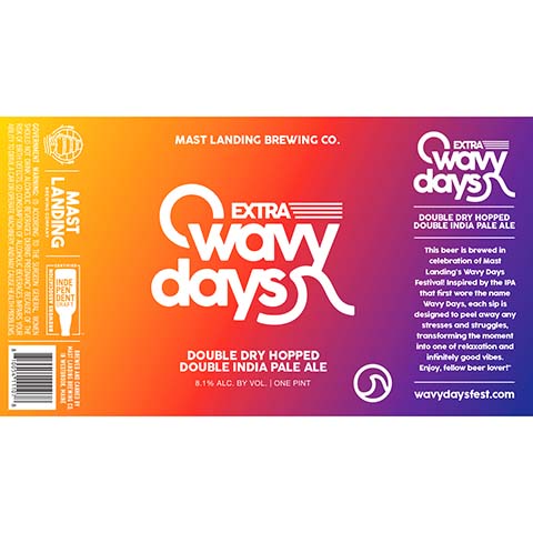 Masthead Extra Wavy Days DDH DIPA by Masthead Brewing Co, beer label