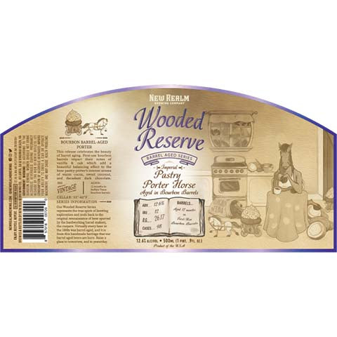 New Realm Wooded Reserve Imperial Pastry Porter by New Realm Brewing, beer label