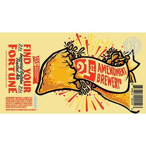 21st Amendment Find Your Fortune Imperial Golden Toasted Ale by 21st Amendment Brewery, beer label