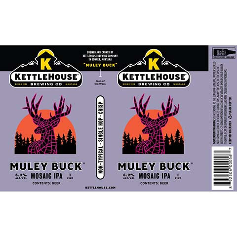Kettlehouse Muley Buck Mosaic IPA by Kettlehouse Brewing Co., beer label