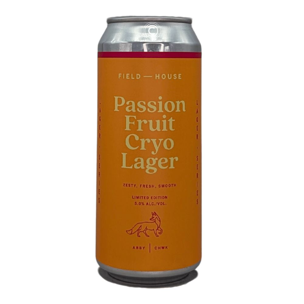 Passion Fruit Cryo Lager by Field House Brewing Co., beer label