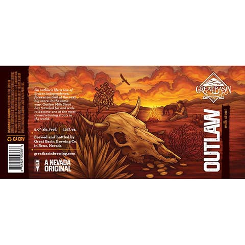 Great Basin Outlaw Milk Stout by Great Basin Brewing Co, beer label