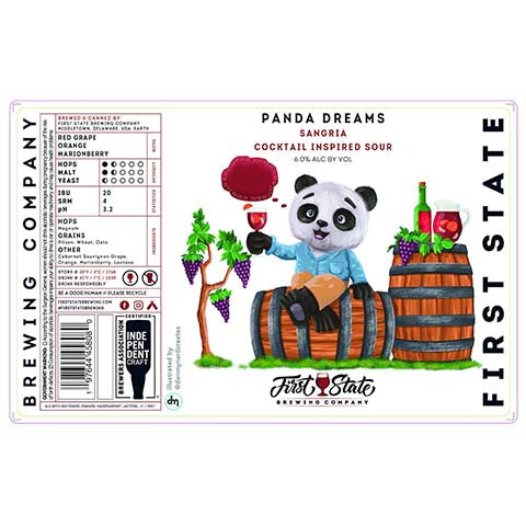 First State Panda Dreams Sangria Sour by First State Brewing company, beer label