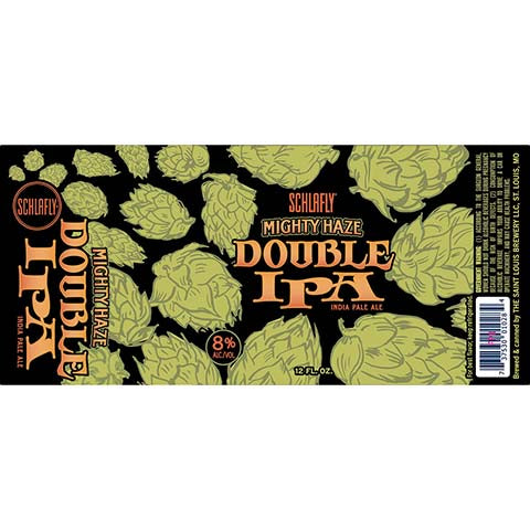 Schlafly Mighty Haze DIPA by The Saint Louis Brewery LLC., beer label