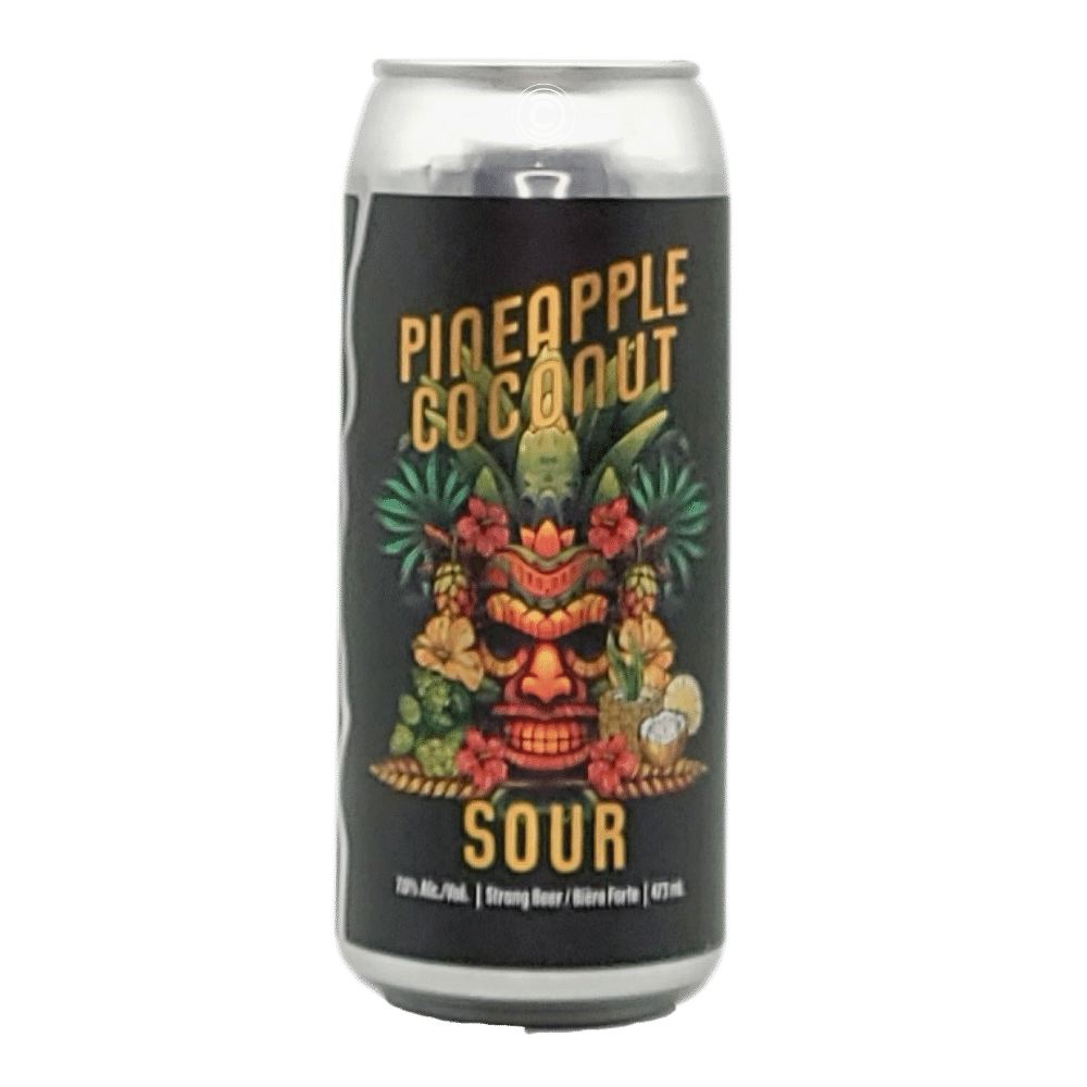 Brewing Pineapple Coconut Sour by Blindman Brewery, beer label