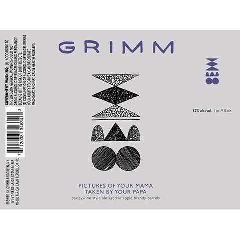 Grimm Pictures Of Your Mama Taken By Your Papa Barleywine Ale by Grimm Artisanal Ales, beer label