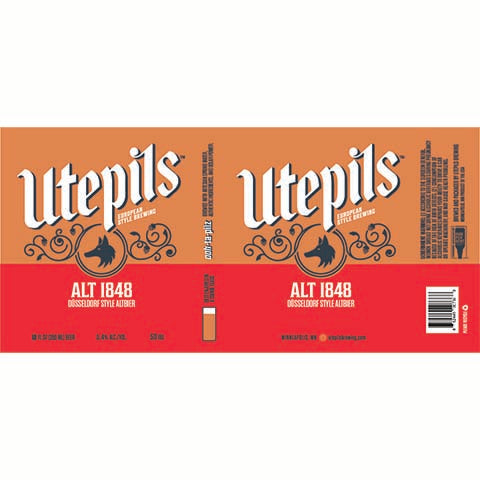 Utepils Alt 1848 Altbier by Utepils Brewing Co, beer label