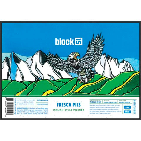 Block 15 Fresca Pils by Block 15, beer label