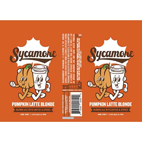 Sycamore Pumpkin Latte Blonde Ale by Sycamore Brewing, beer label