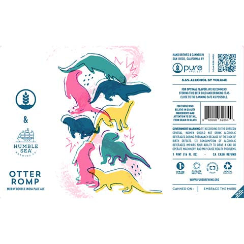 Pure Project Otter Romp Murky DIPA by Pure Project, beer label