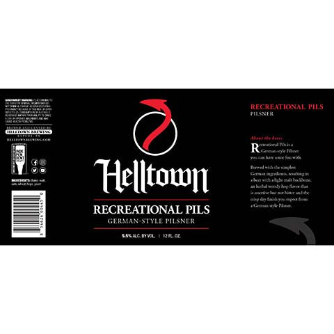 Helltown Recreational Pils German Pilsner by Helltown Brewing, beer label