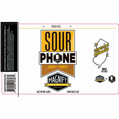 Magnify Sour Phone Sour Ale by Magnify Brewing Company, beer label
