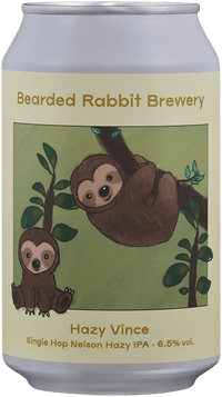 Hazy Vince by Bearded Rabbit Brewery, beer label
