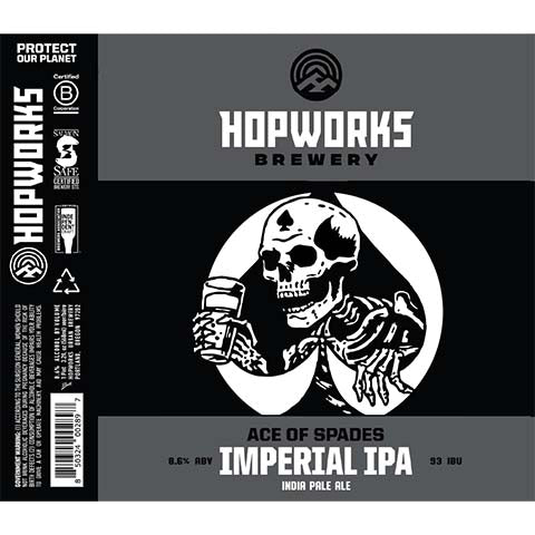 Hopworks Ace of Spades Imperial IPA by Hopworks Urban Brewery, beer label