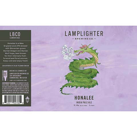 Lamplighter Honalee IPA by Lamplighter Brewing Co., beer label
