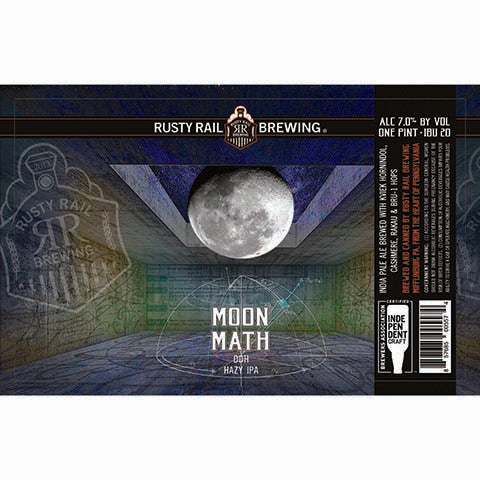 Rusty Rail Moon Math DDH Hazy IPA by Rusty Rail Brewing, beer label