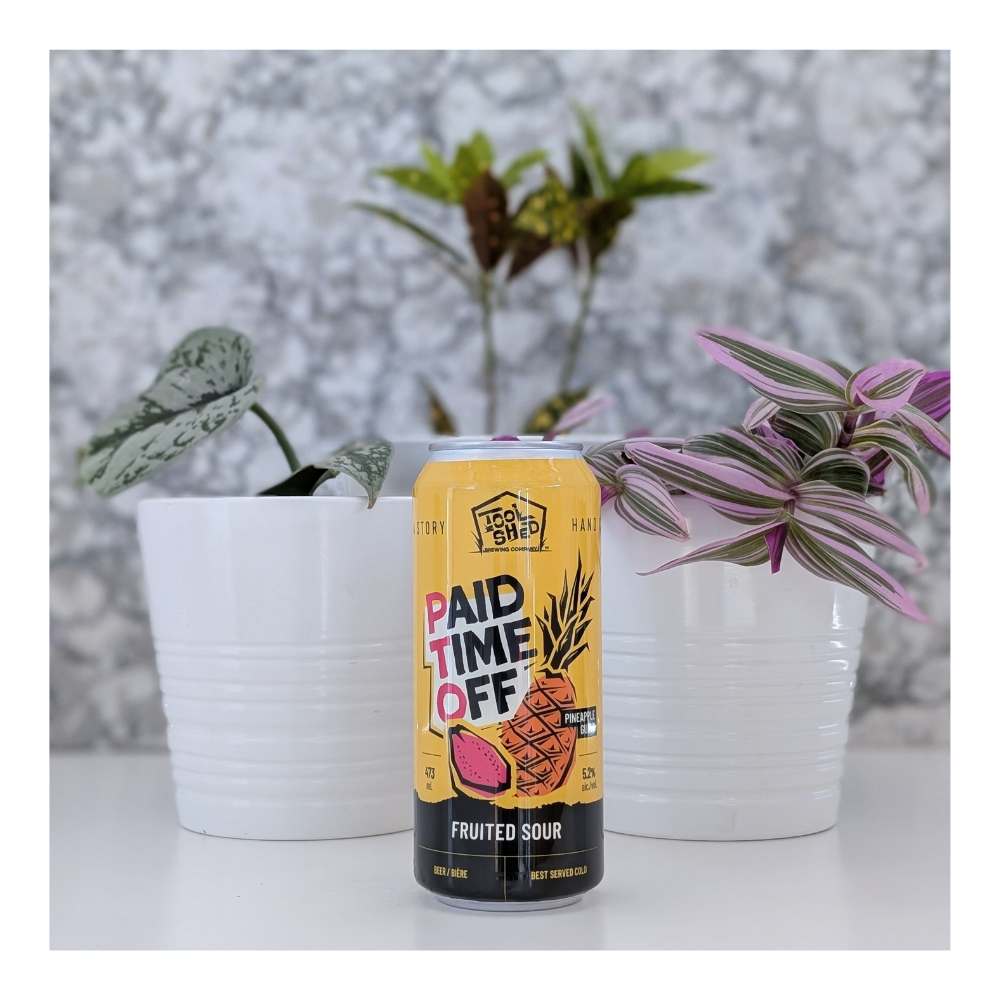 Paid Time Off Pineapple Guava Sour by Tool Shed Brewing Company, beer label