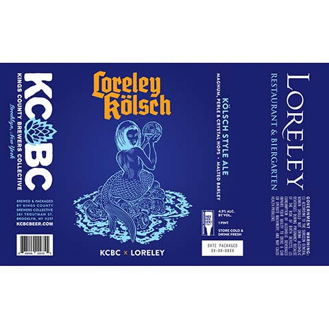 Kings County Brewers Collective Lorely Kolsch Ale by Kings County Brewers Collective, beer label