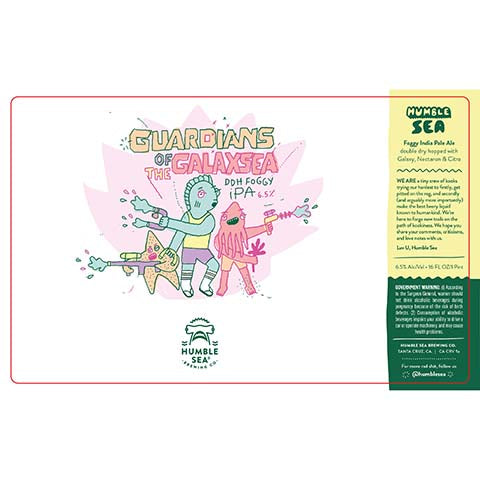 Humble Sea Guardians of the Galaxsea DDH Foggy IPA by Humble Sea Brewing Co, beer label