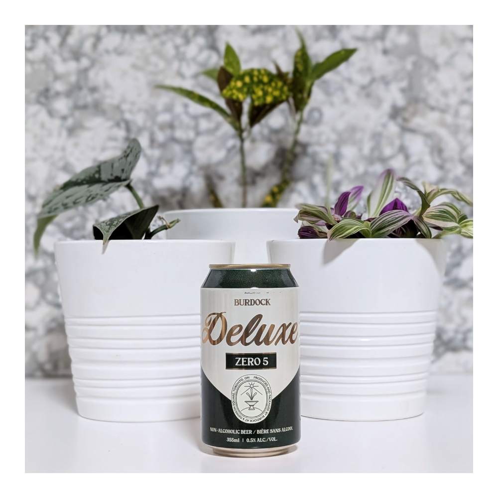Deluxe Zero 5 Non-Alcoholic Beer by Burdock, beer label