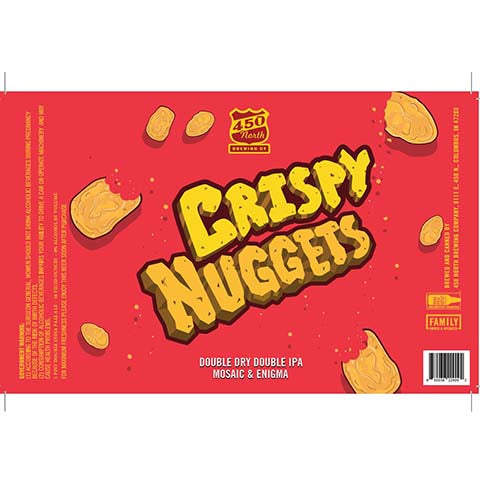 450 North Crispy Nuggets Double Dry DIPA by 450 North Brewing Company, beer label