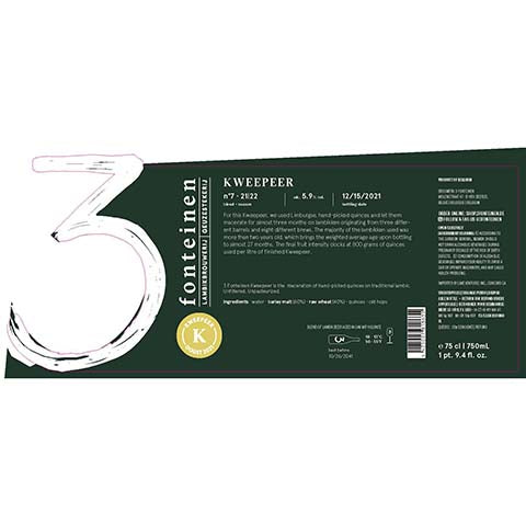 3 Fonteinen Kweepeer by 3 Fonteinen, beer label