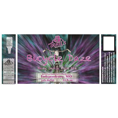 3 Trails Bicycle Daze Hazy IPA by 3 Trails Brewing Co, beer label