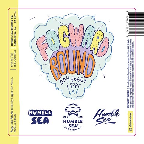 Humble Sea Fogward Bound DDH Foggy IPA by Humble Sea Brewing Co, beer label