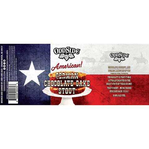 Odd Side Ales American Chocolate Cake Stout by Odd Side Ales, beer label
