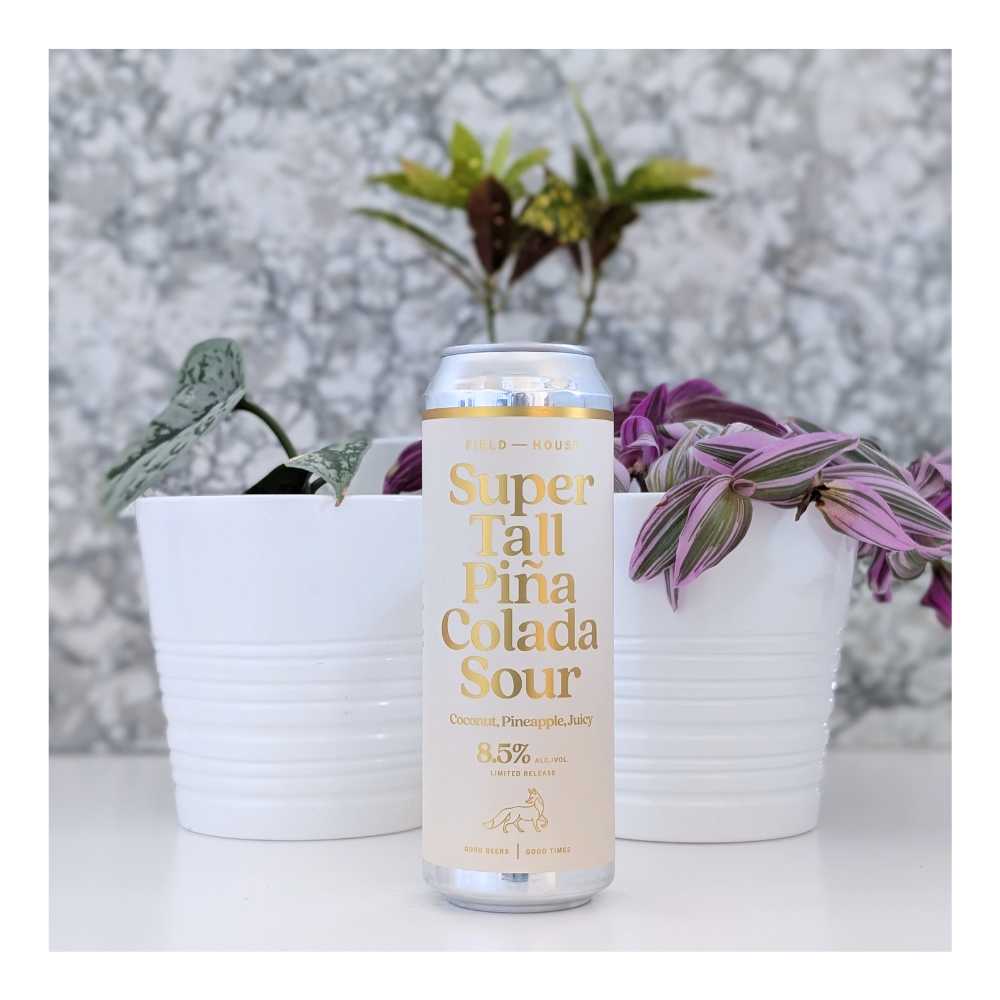Super Tall Pina Colada Sour by Field House Brewing Co., beer label