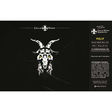Cellar Works Phillip Black IPA by Cellar Works Brewing Co., beer label