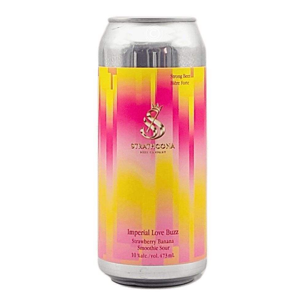 Imperial Love Buzz: Strawberry Banana Smoothie by Strathcona Beer Company, beer label